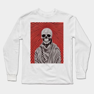 Op Art Reaper Death Mortality Optical Illusion Grim Reaper Long Sleeve T-Shirt